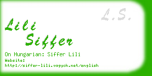 lili siffer business card